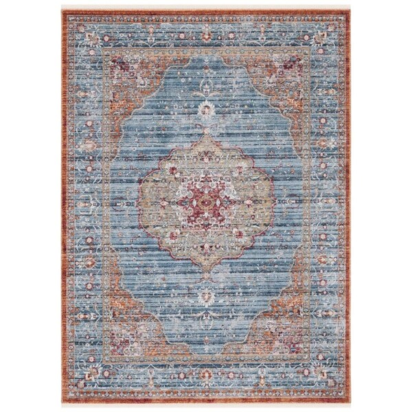 Safavieh 10 x 14 ft. Kenitra 600 Polyester Space Dyed Rectangle RugBlue & Red KRA676N-10 - main